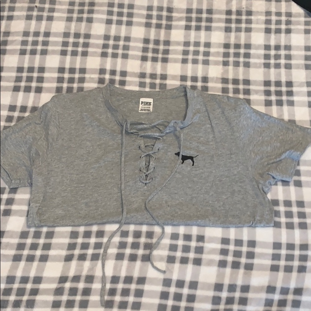 🛍3 for 40% off🛍VS PINK Grey Short Sleeve T-shirt